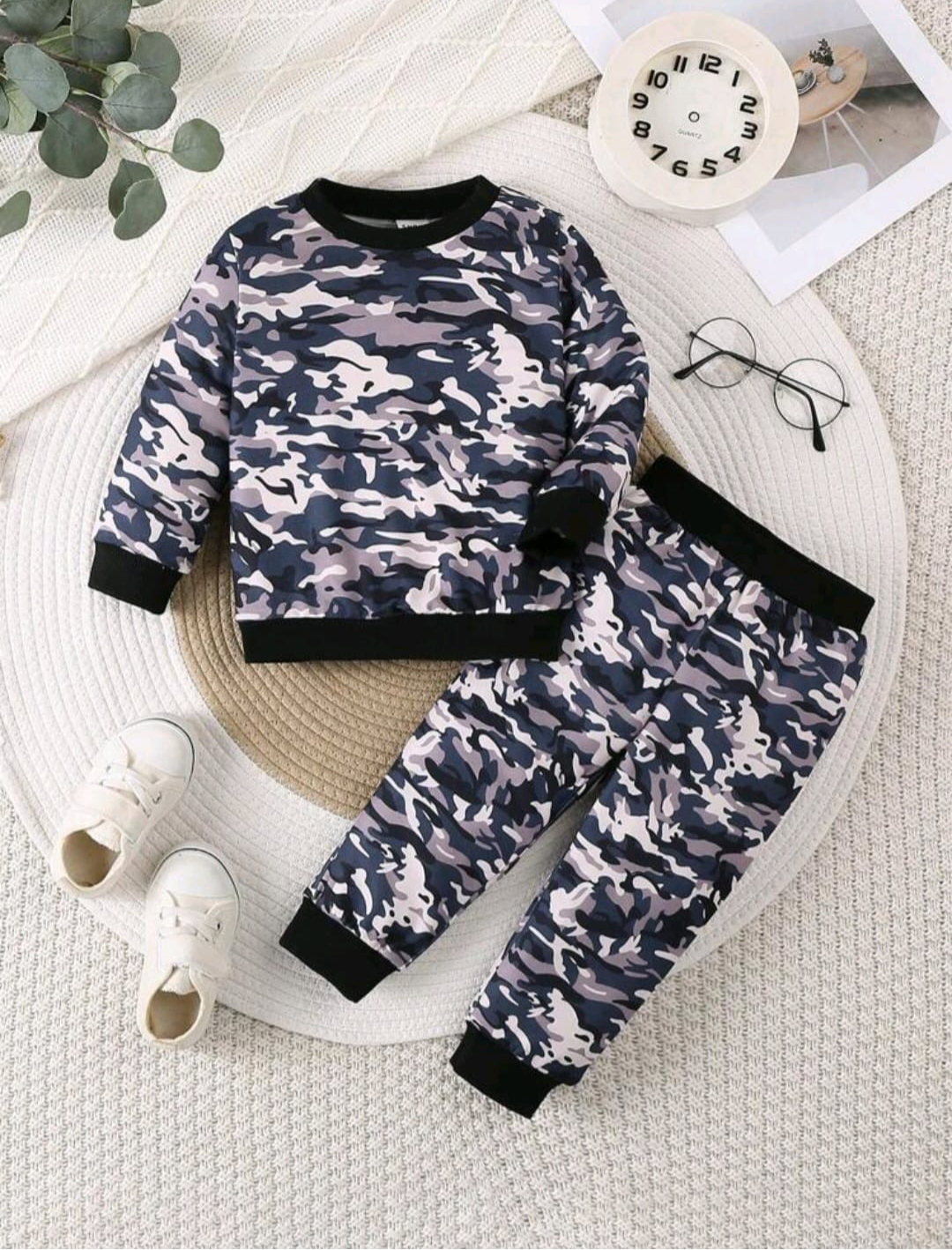 Plush -  Fleece Shirt & Trouser - Camouflage Grey