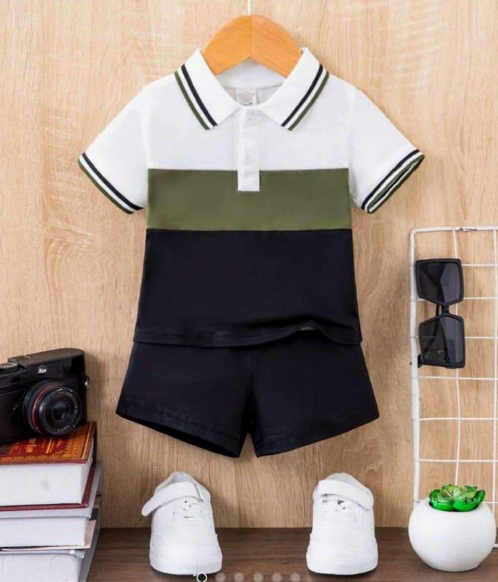 Shirt and Short Set - Green Polo
