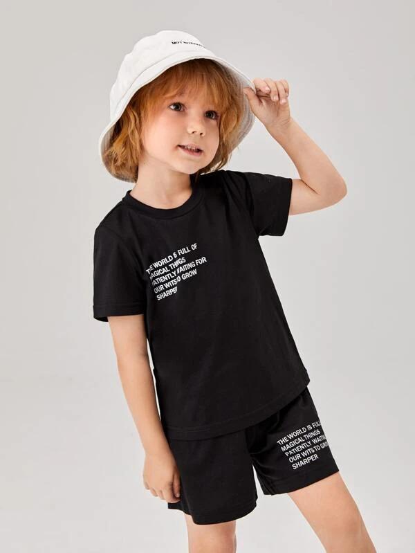 Shirt and Short Set - Plain Black