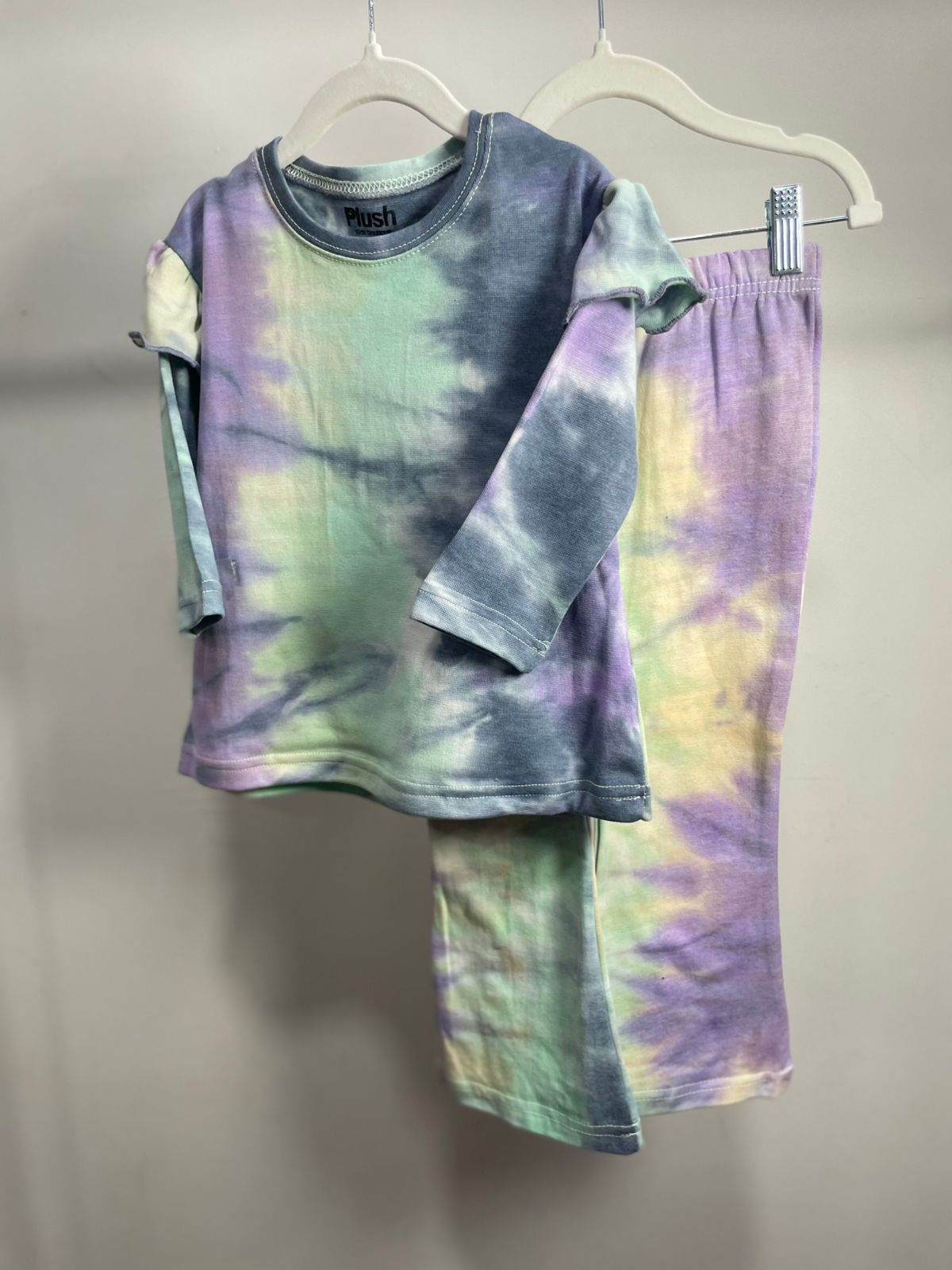 Plush Shoulder Frill Style Ribbed Knit Basic Set - Unicorn