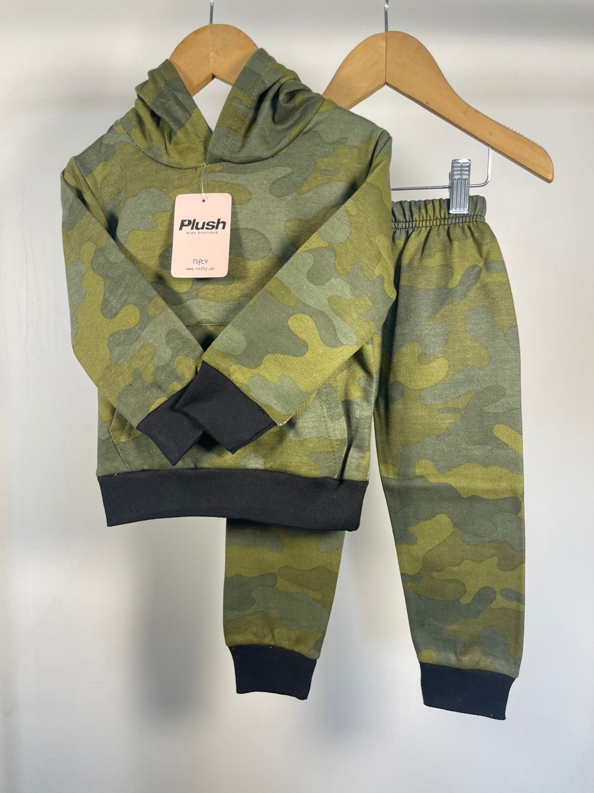 Plush - Hoodied Fleece Shirt & Trouser - Camouflage Green