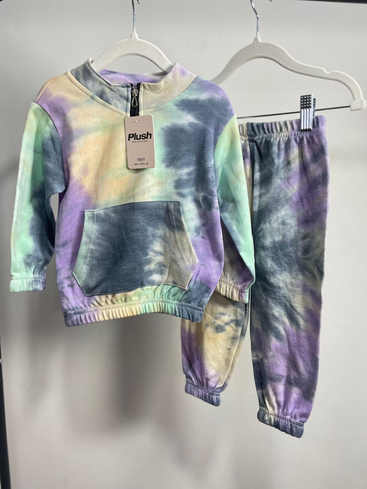 Plush - Front Pocket Style Ribbed Knit Basic Set - Unicorn