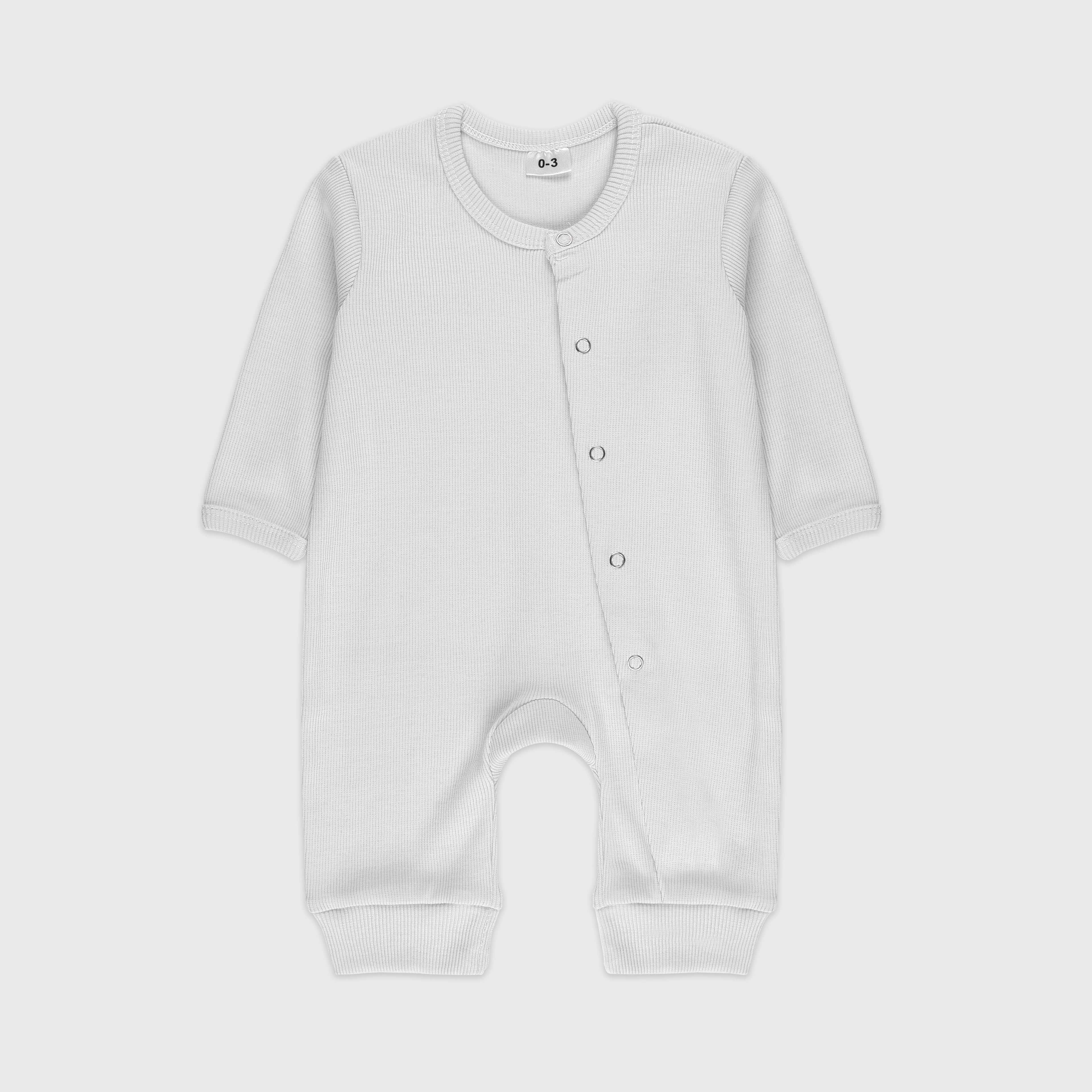 Plush Winter Rompers with side button inseam - White