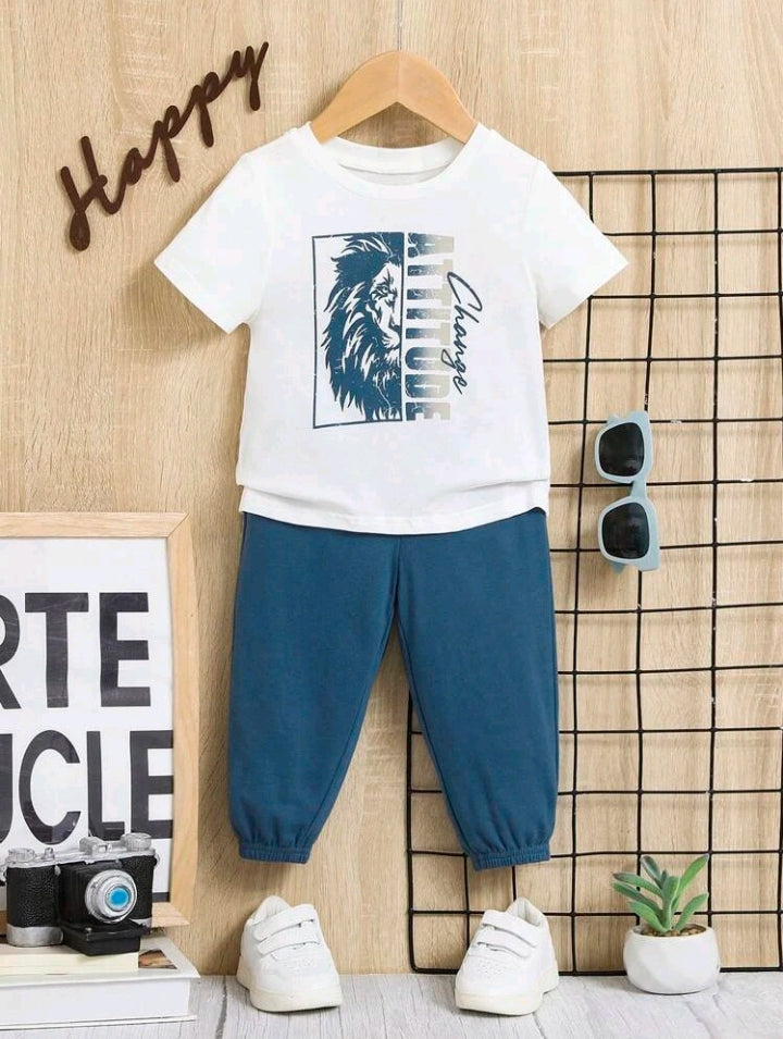 Shirt and Trousers Set - Blue Contrast