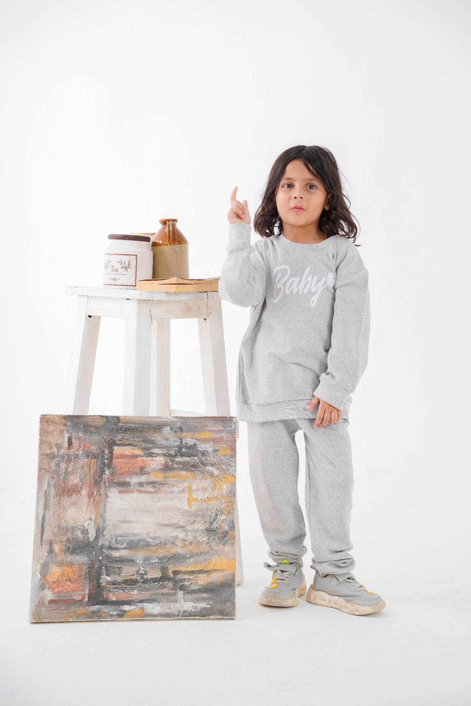Plush - Fleece Shirt & Trouser - Baby in Grey