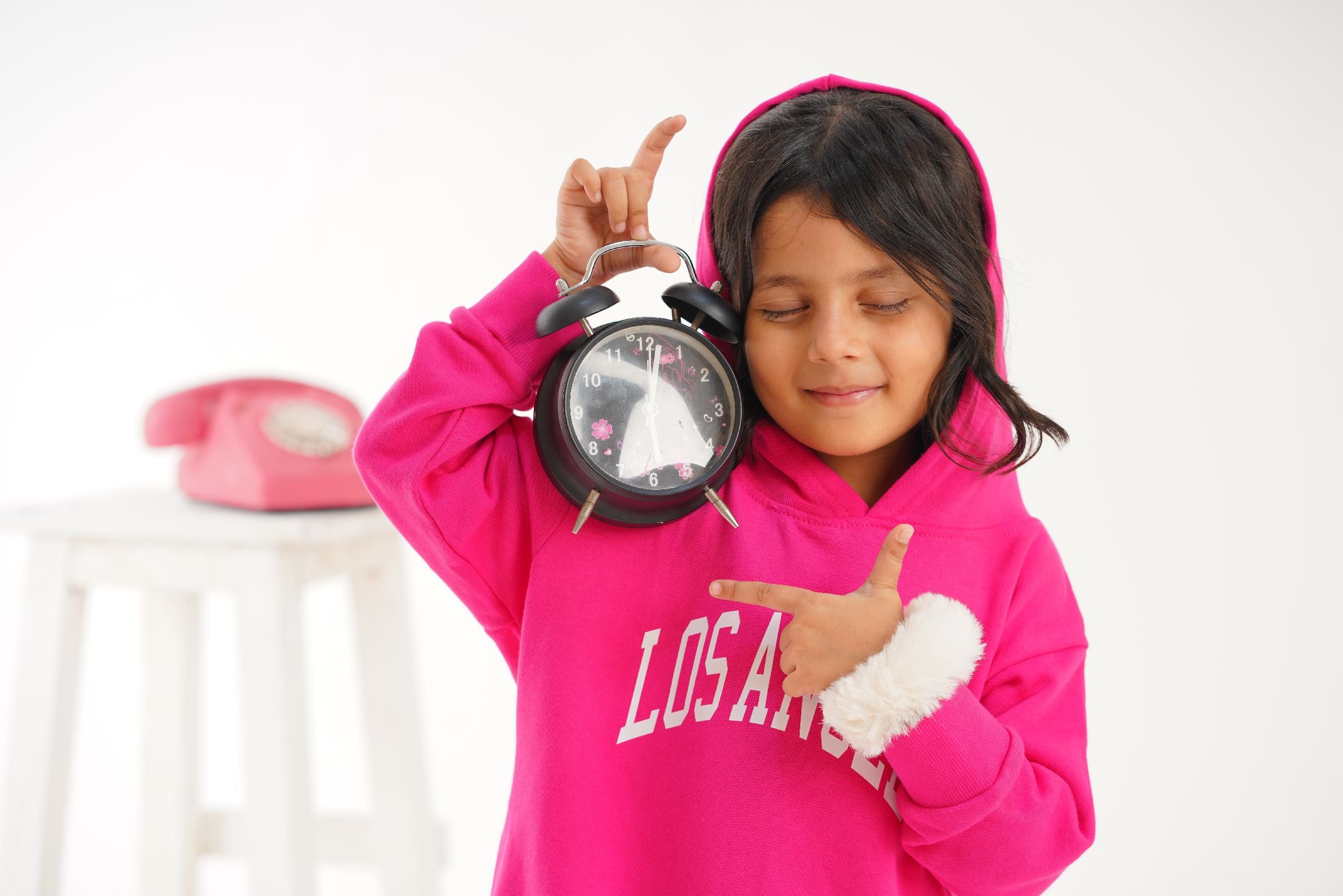 Plush Hoodied Fleece Shirt & Trouser - Los Angeles Pink