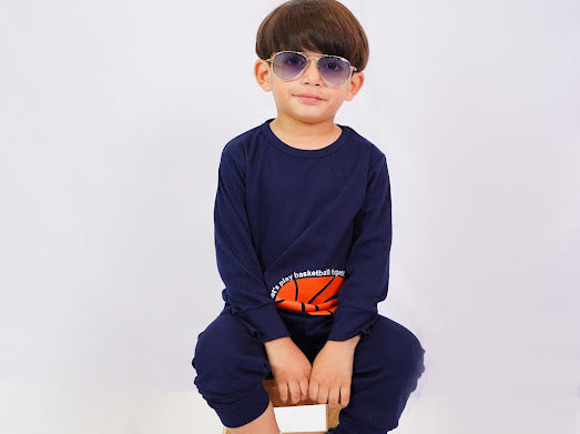 Plush-Premium Basics Casual Wear P/J Set Dark Blue
