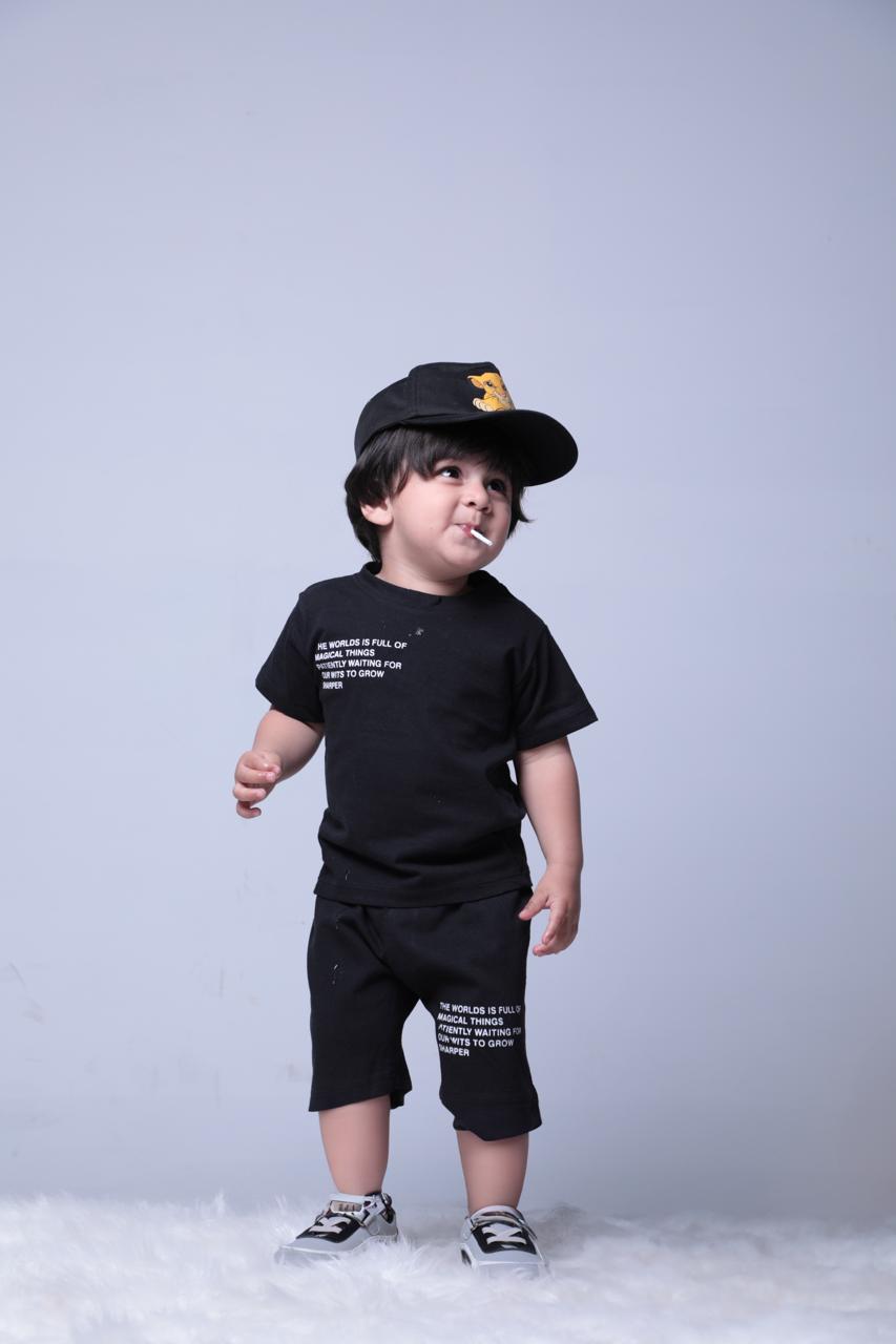 Shirt and Short Set - Plain Black