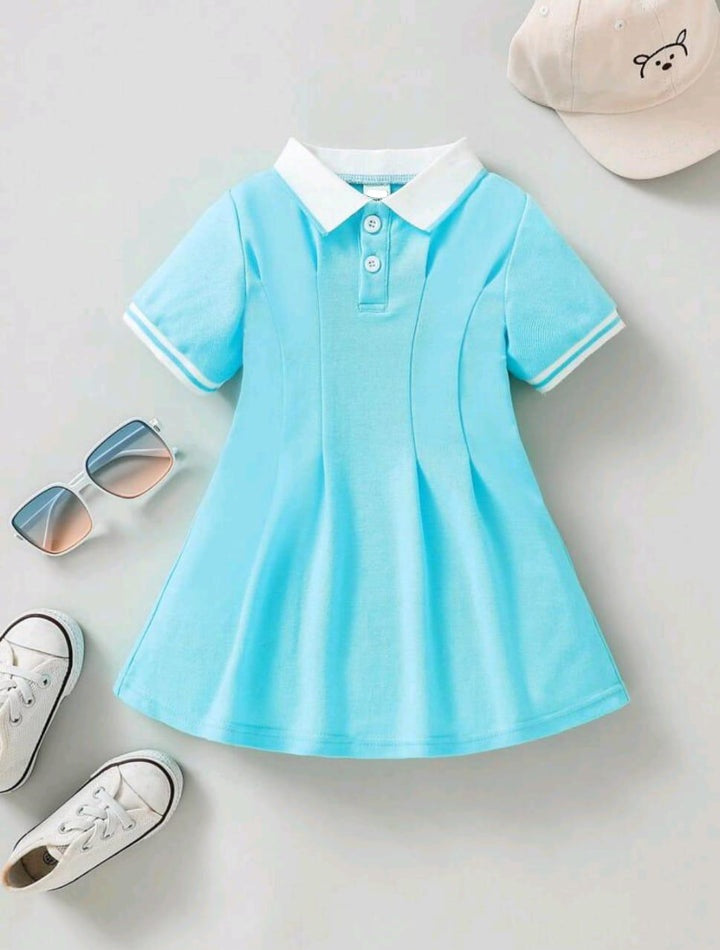 PLUSH-Polo Frock - Modern Blue