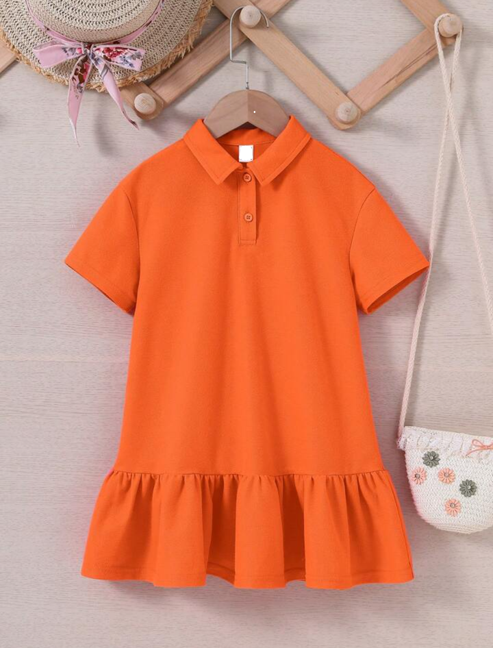 PLUSH-Polo Frock - Bright Orange