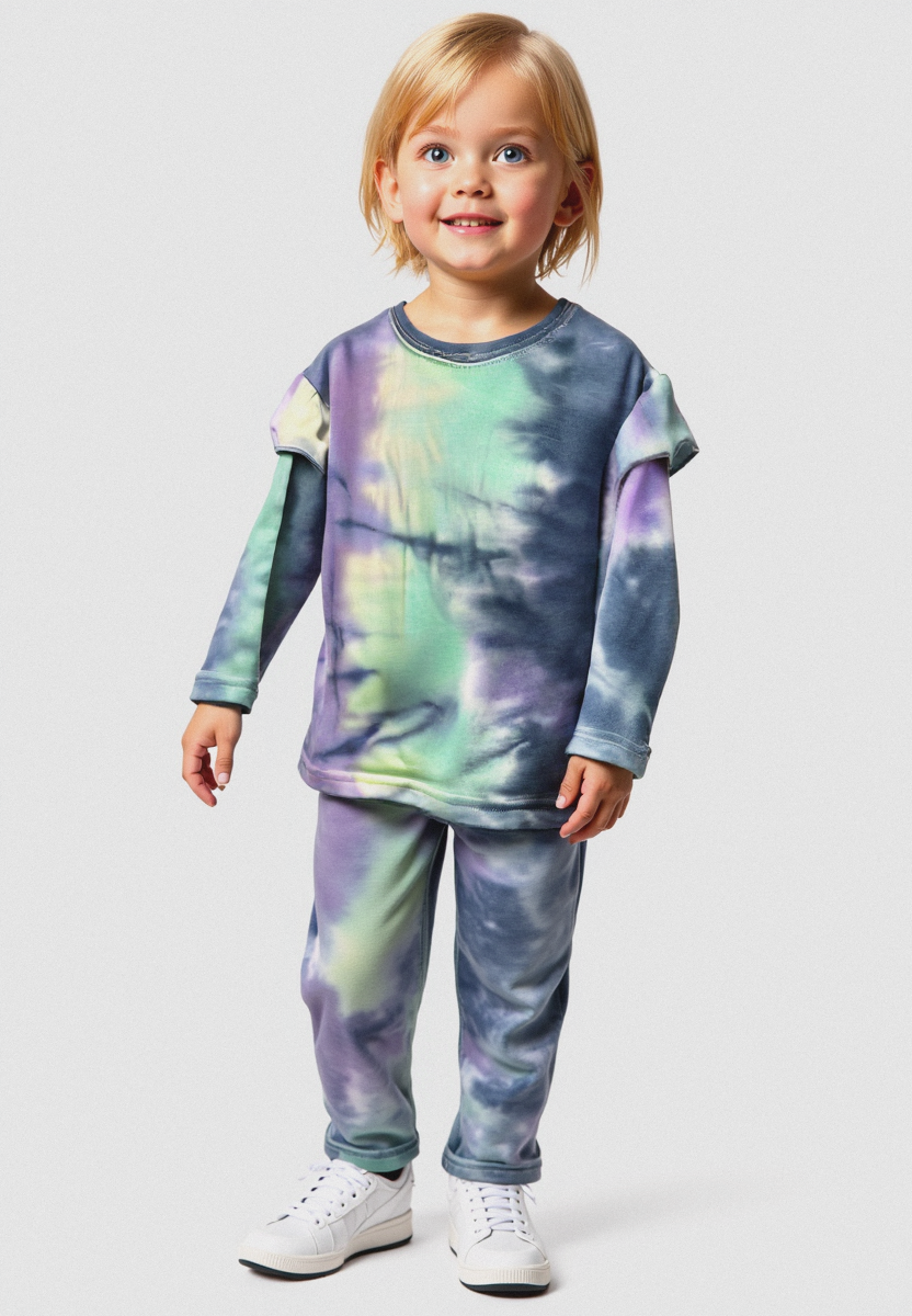 Plush Shoulder Frill Style Ribbed Knit Basic Set - Unicorn