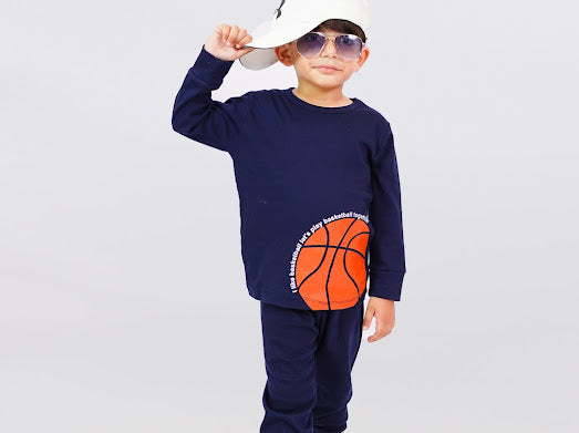 Plush-Premium Basics Casual Wear P/J Set Dark Blue