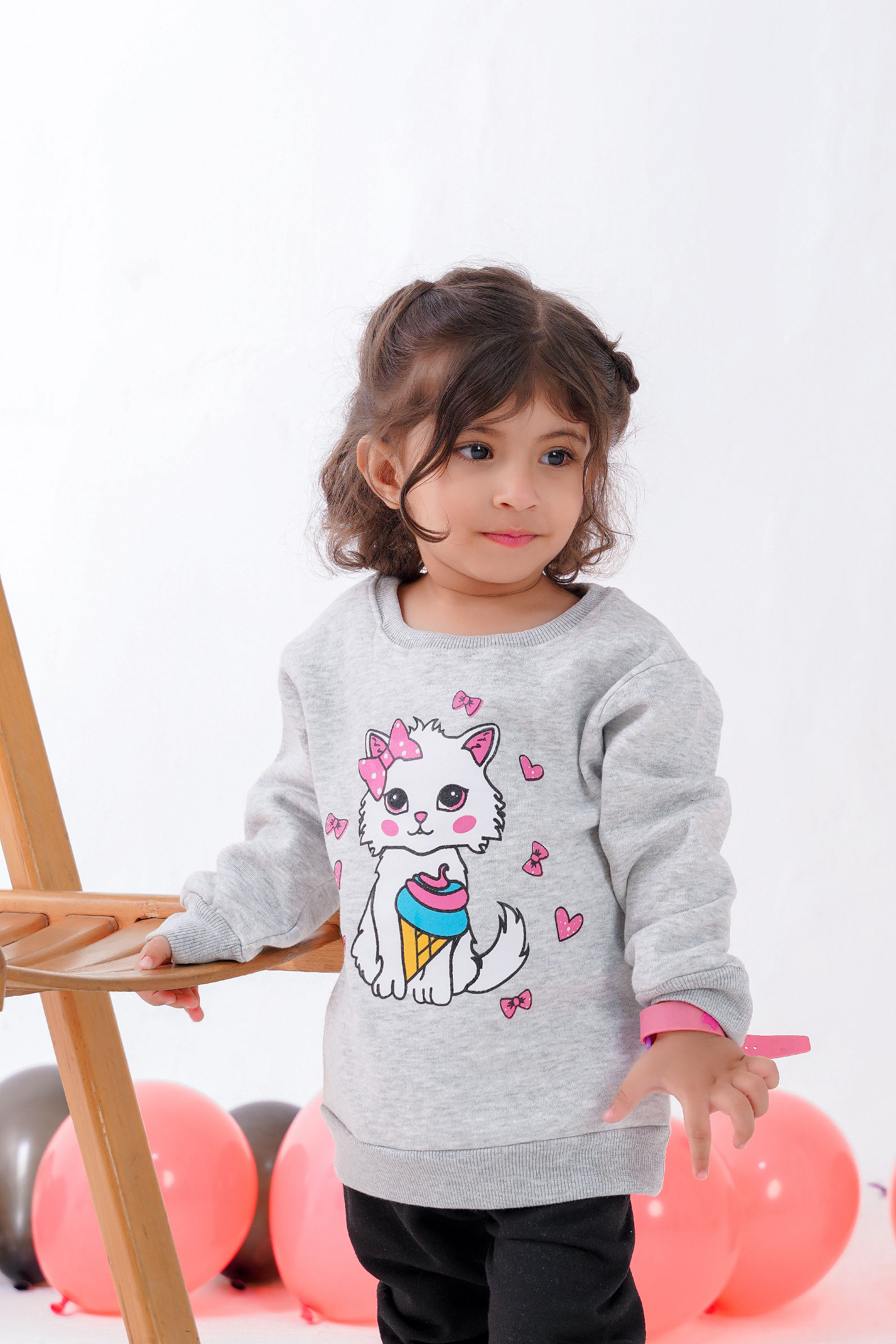 Plush - Fleece Shirt & Trouser - Cat in Grey Contrast