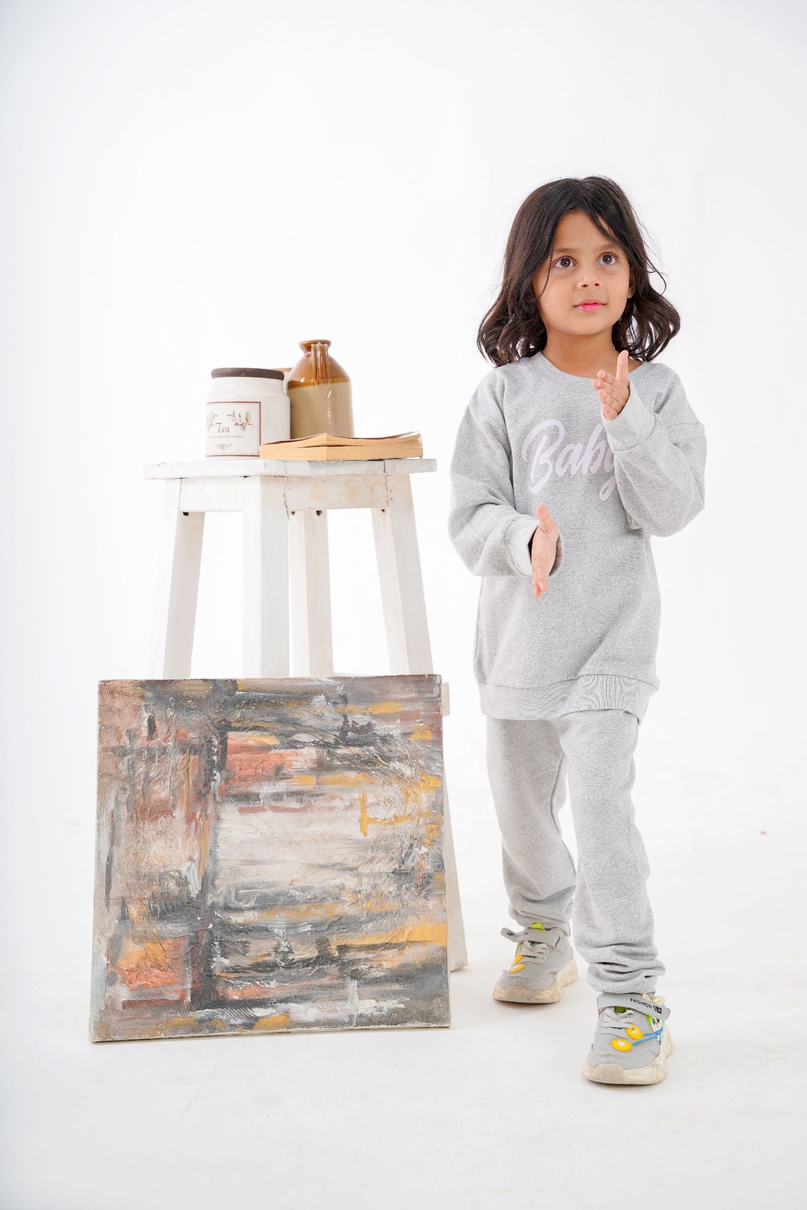 Plush - Fleece Shirt & Trouser - Baby in Grey