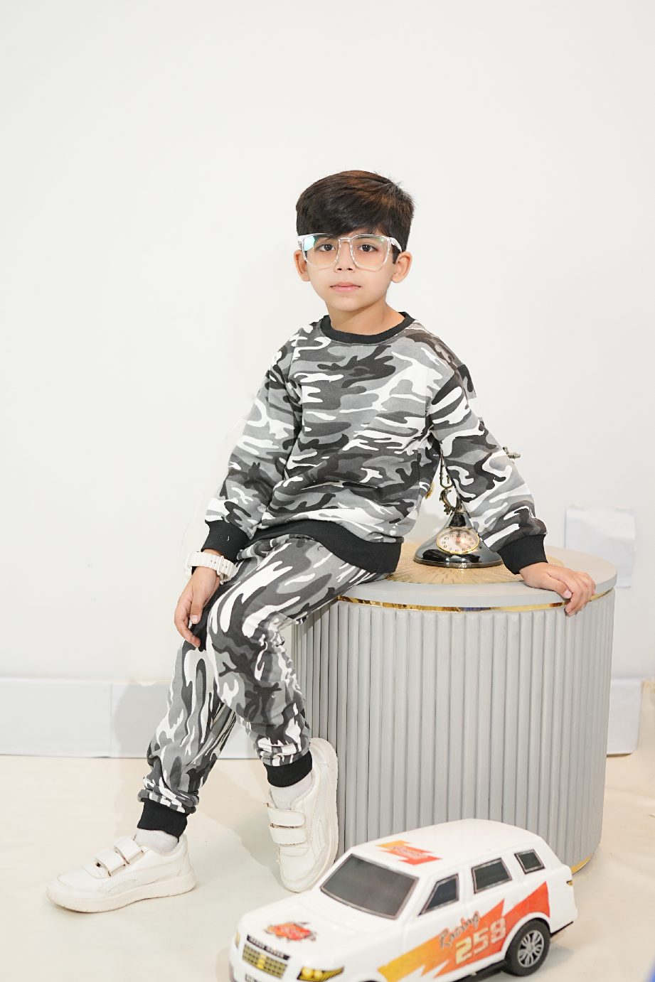 Plush -  Fleece Shirt & Trouser - Camouflage Grey