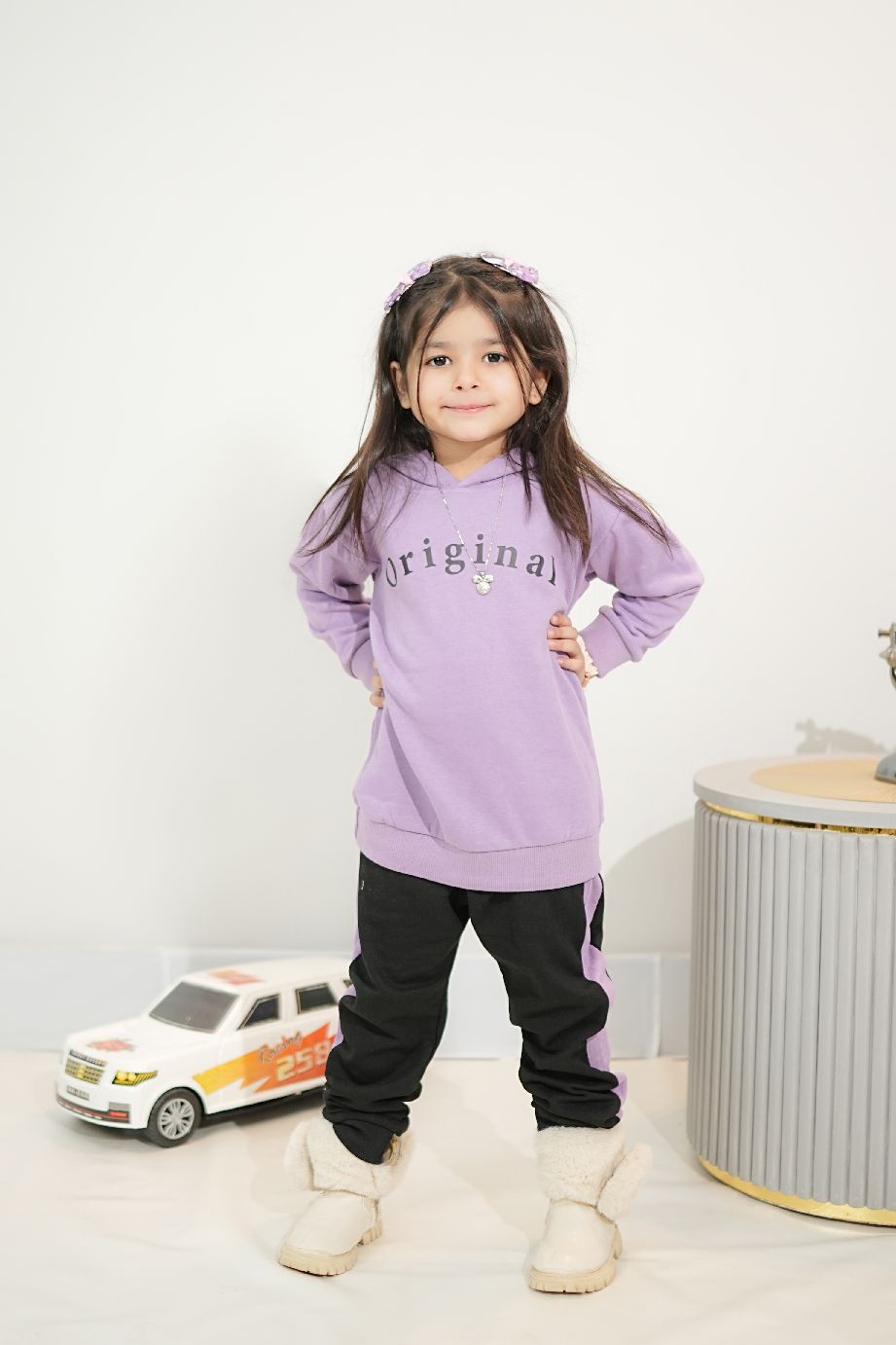 Plush - Hoodied Fleece Shirt & Trouser - Original in Lilac