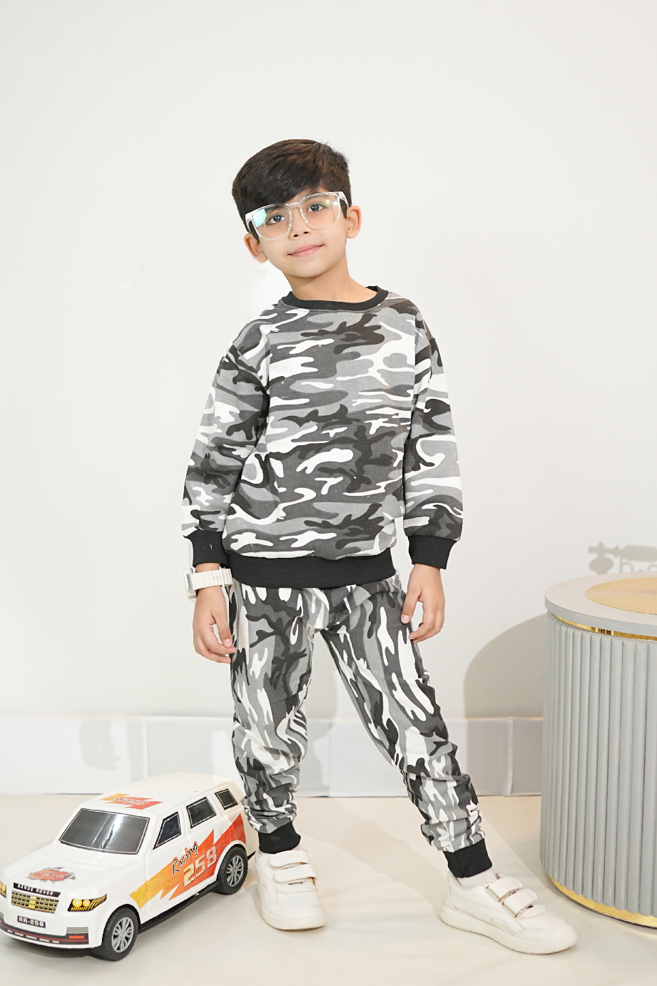 Plush -  Fleece Shirt & Trouser - Camouflage Grey