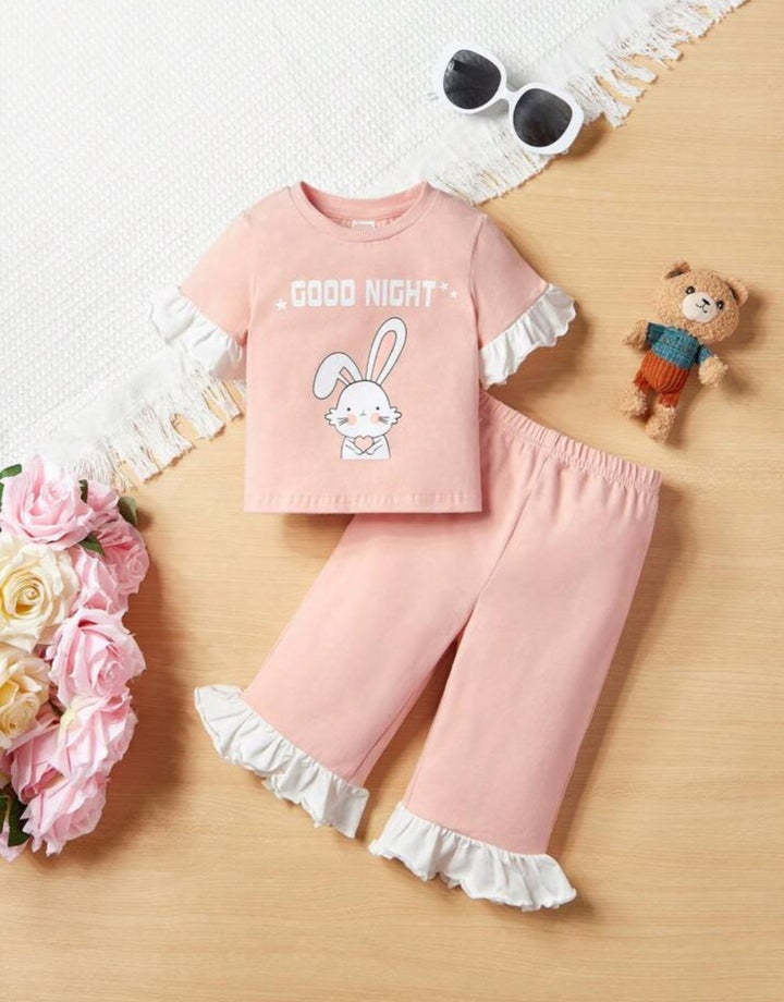 PLUSH-Nifty Basics - Bunny in Peach with Trousers