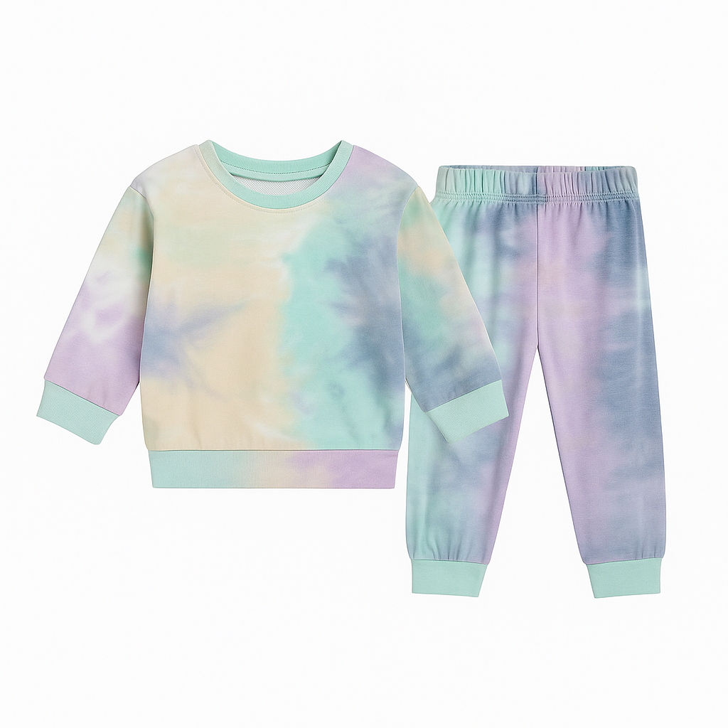 Plush - Plush Crew Neck Ribbed Knit Basic Set - Cotton Candy