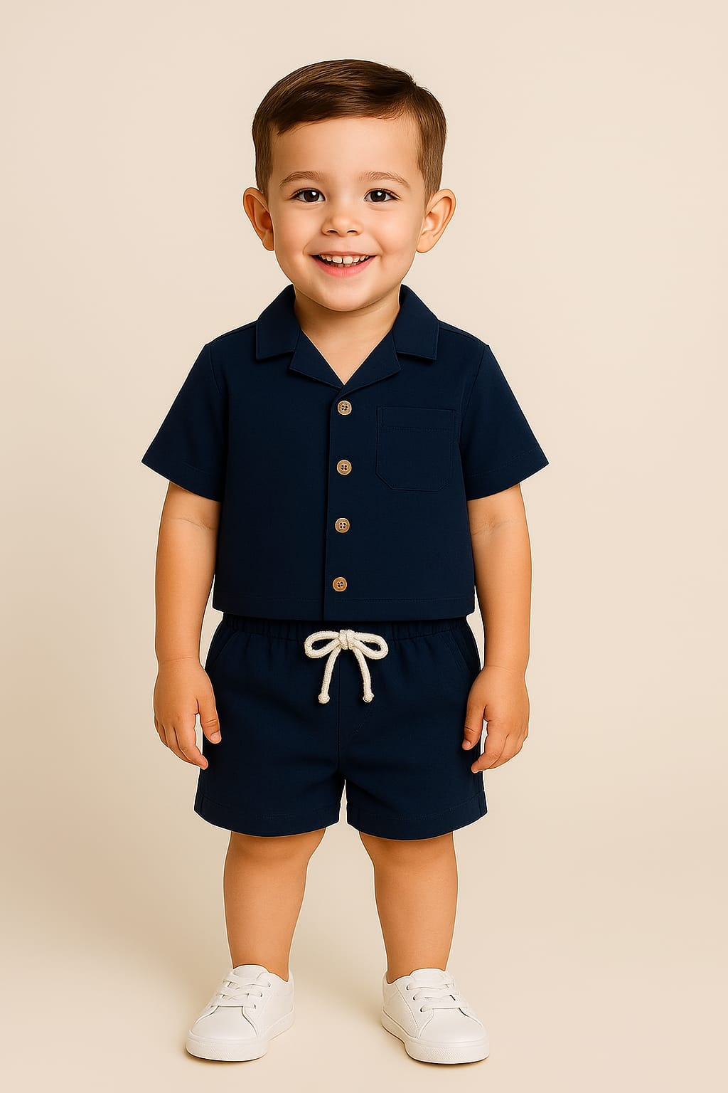 BOYS SHIRT SHORT SUMMER SET BLUE