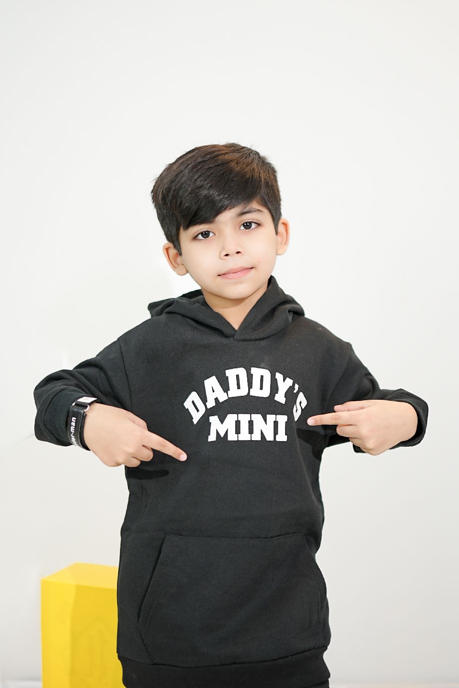 Plush - Hoodied Fleece Shirt & Trouser - Daddys Mini in Black
