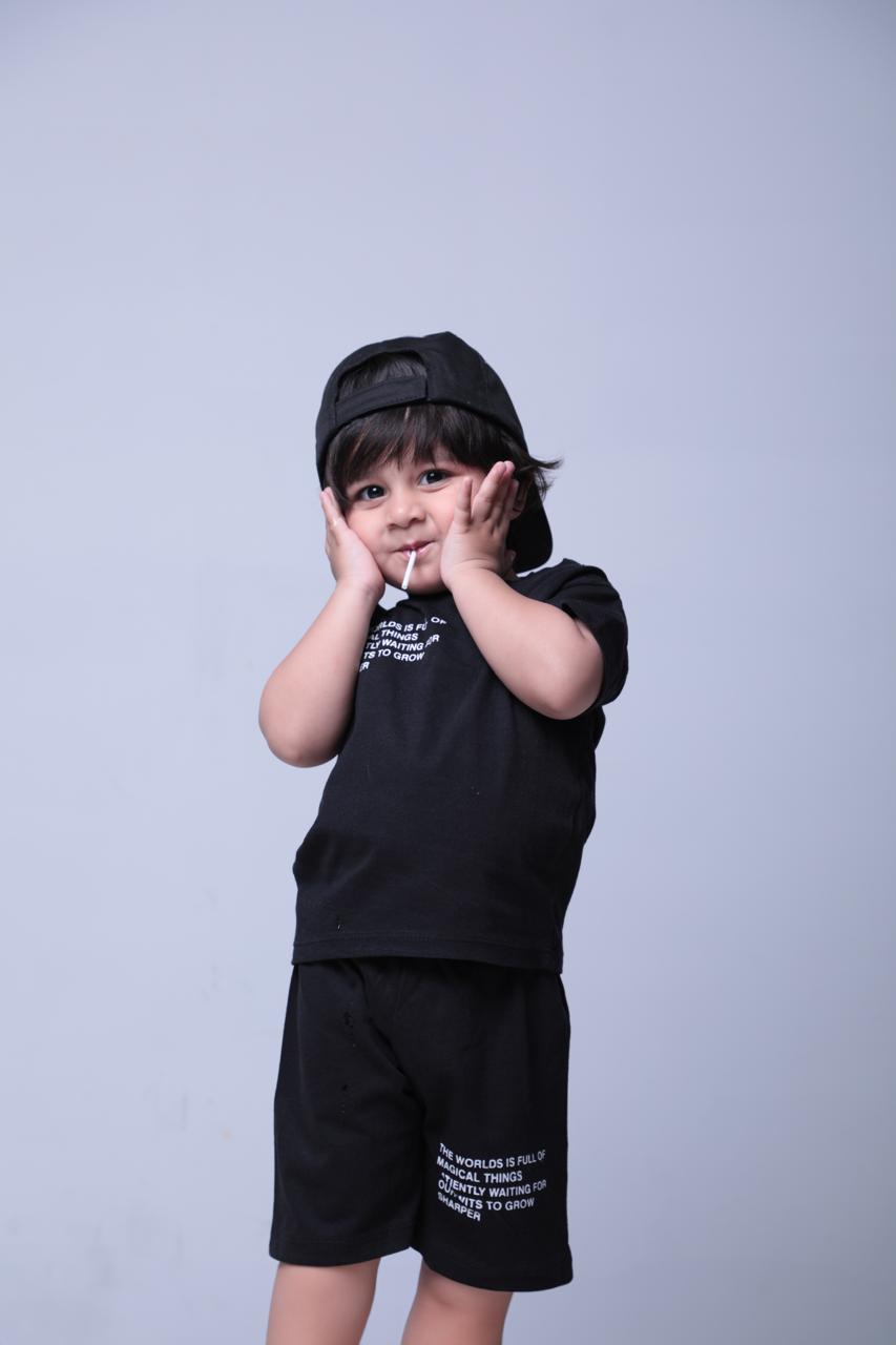 Shirt and Short Set - Plain Black