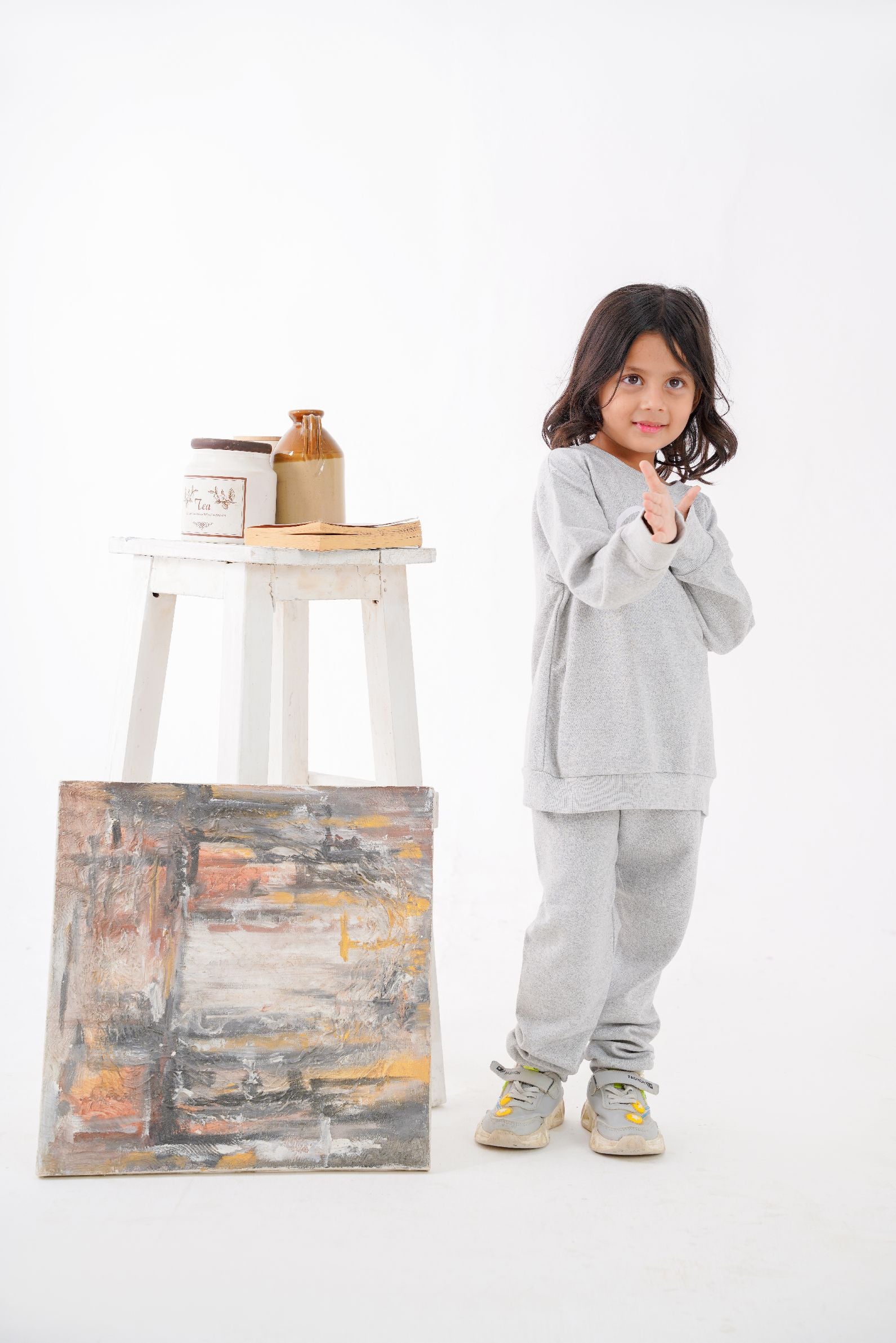 Plush - Fleece Shirt & Trouser - Baby in Grey