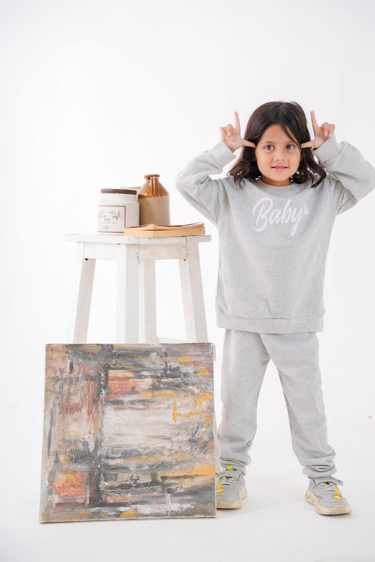 Plush - Fleece Shirt & Trouser - Baby in Grey