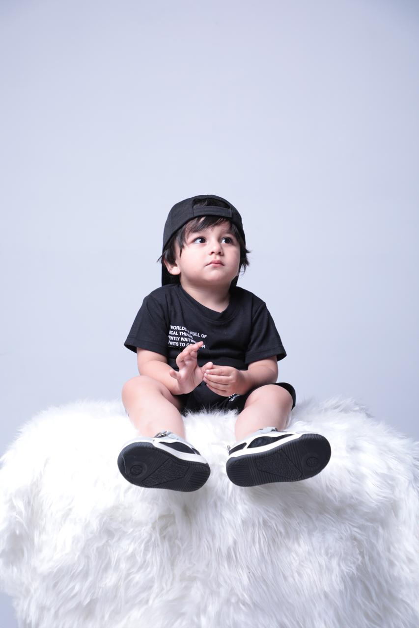 Shirt and Short Set - Plain Black