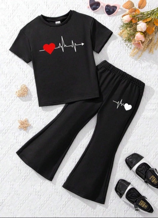 PLUSH-Nifty Basics Premium - Hearts in Black with Flapper Trousers