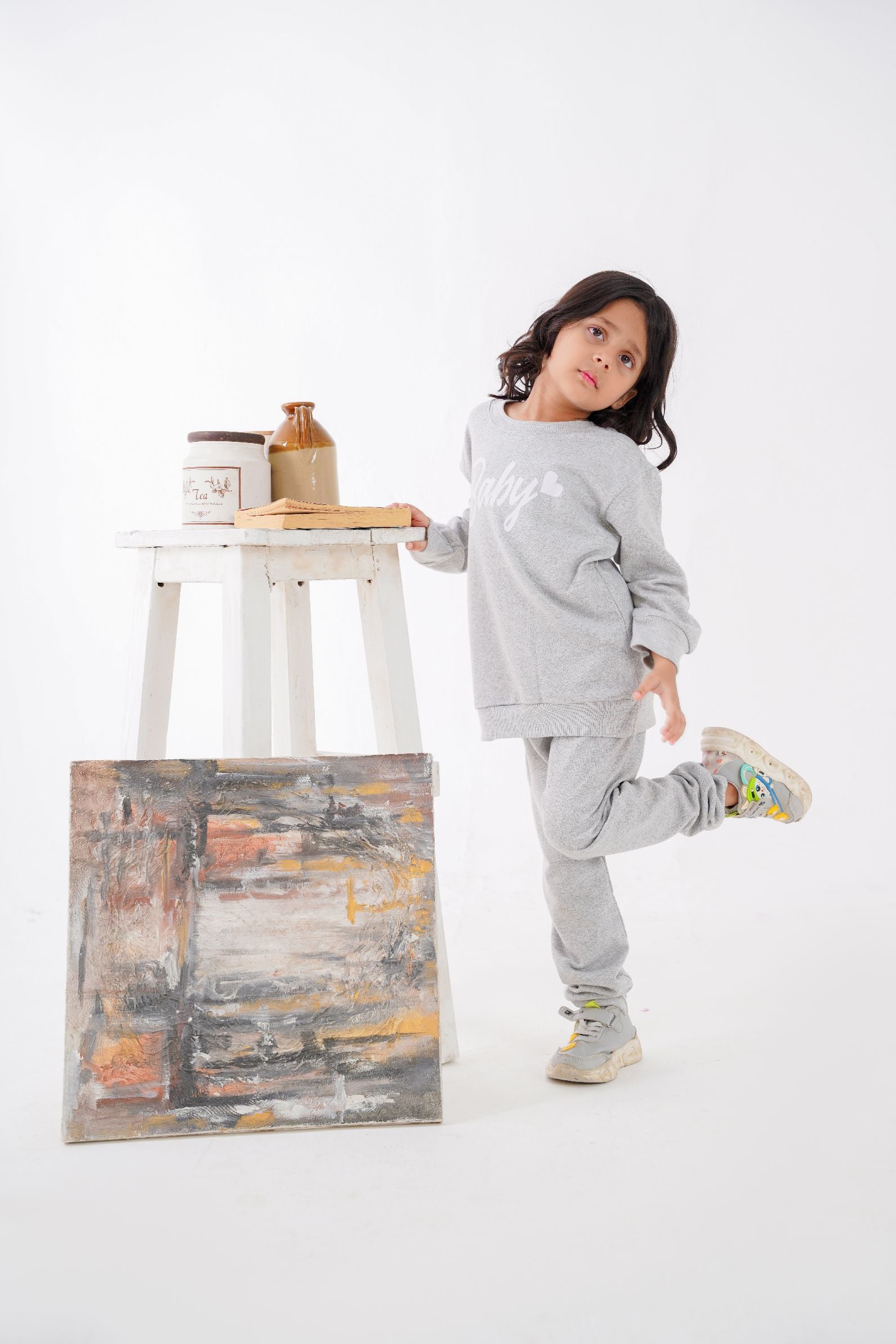 Plush - Fleece Shirt & Trouser - Baby in Grey