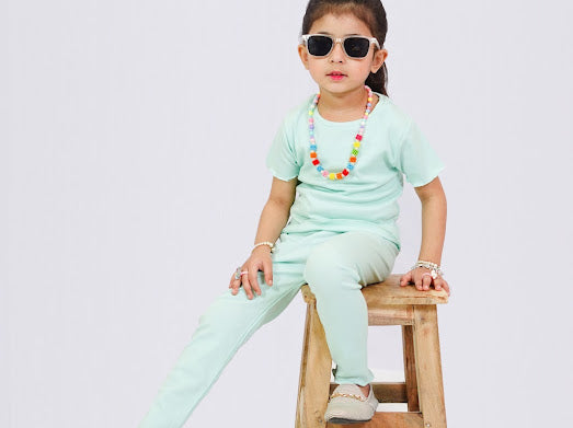 Plush-Premium Girls Casual Wear P/J Set Green