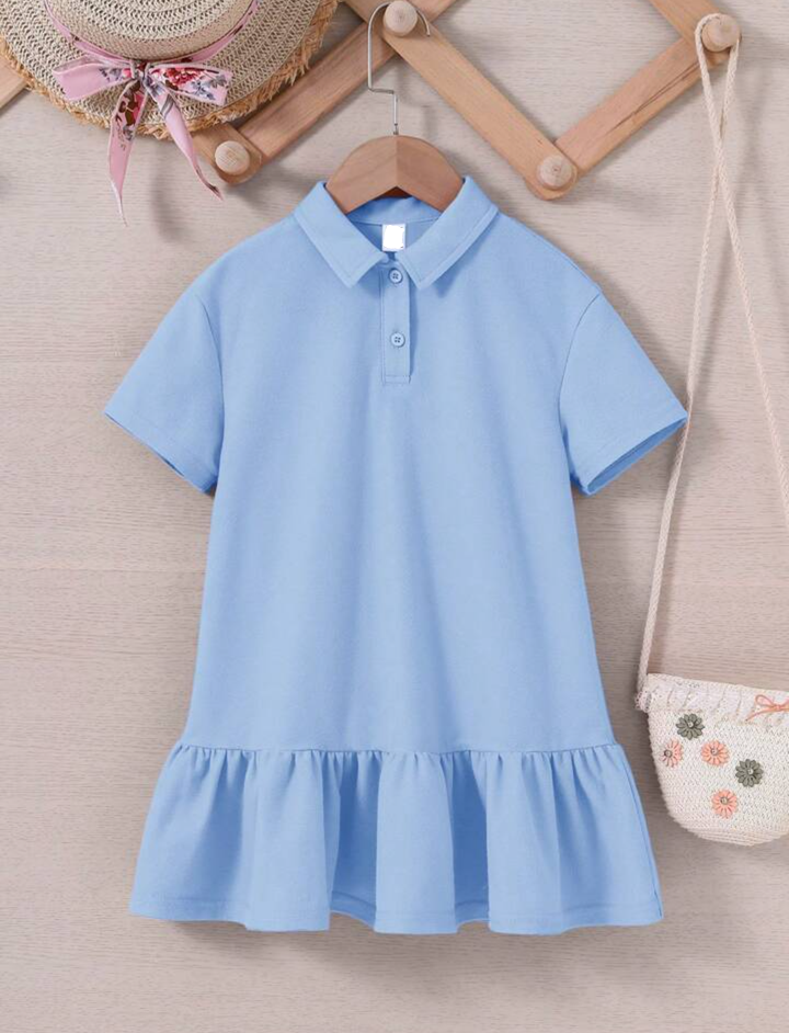 PLUSH-Polo Frock - Sky Blue