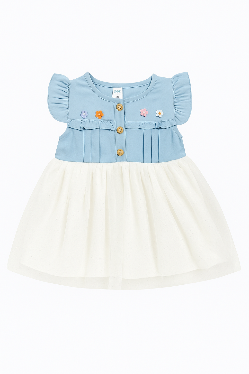 Toddler Girl Cute Princess Denim Mesh Spliced Dress