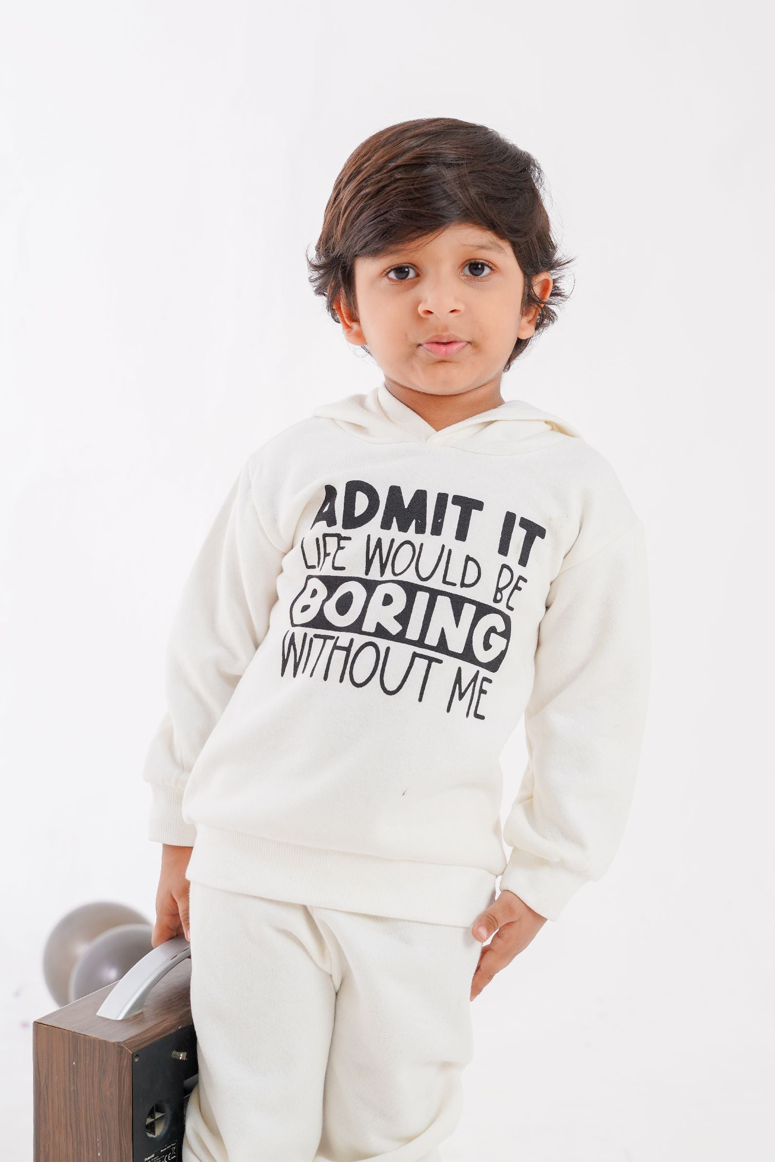 Plush-Fleece Shirt & Trouser -White Boredom Fix