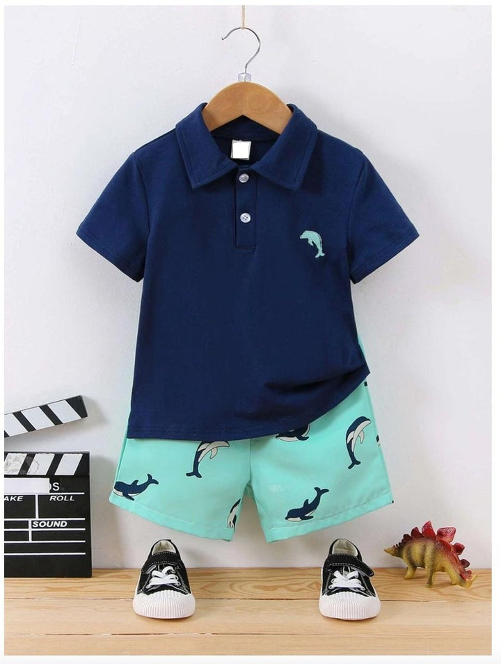 Shirt and Short Set - Blue Polo Inspired
