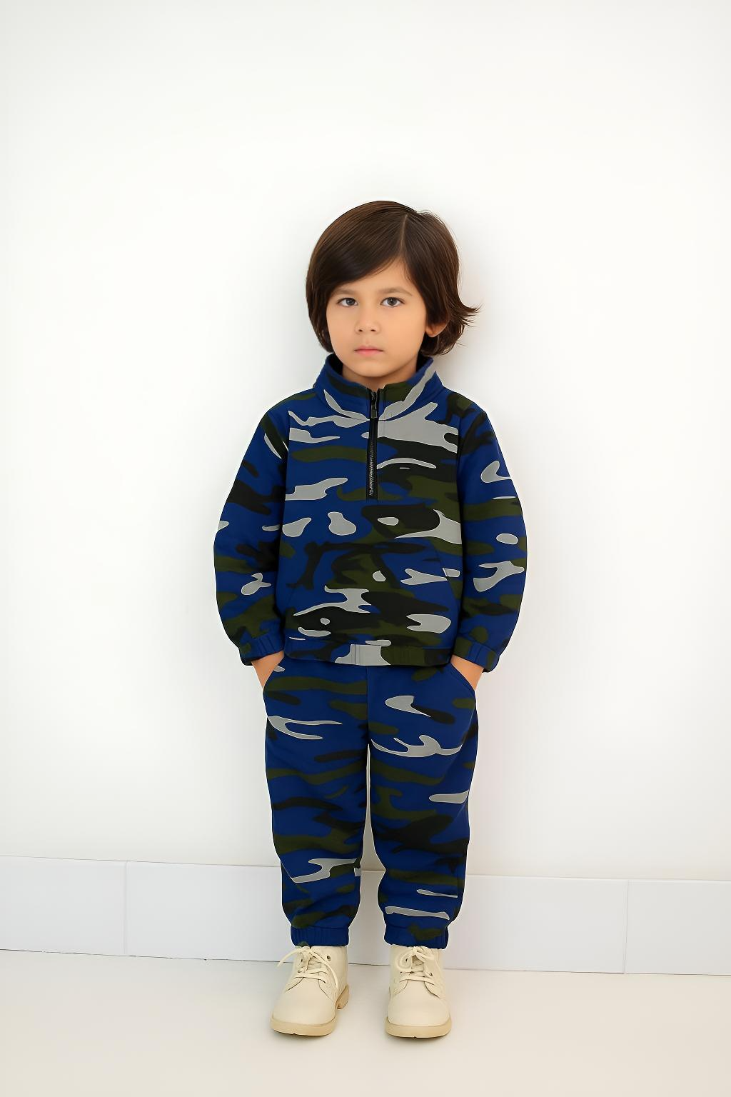 Plush -  Fleece Shirt & Trouser - Camouflage Blue