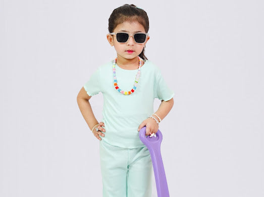 Plush-Premium Girls Casual Wear P/J Set Green