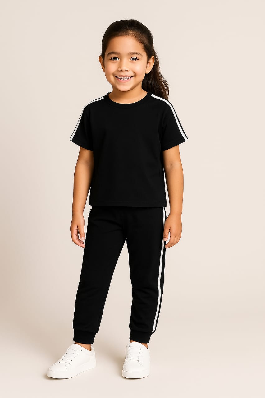 Plush-Premium Casual Wear P/J Set Drop Shoulder Black