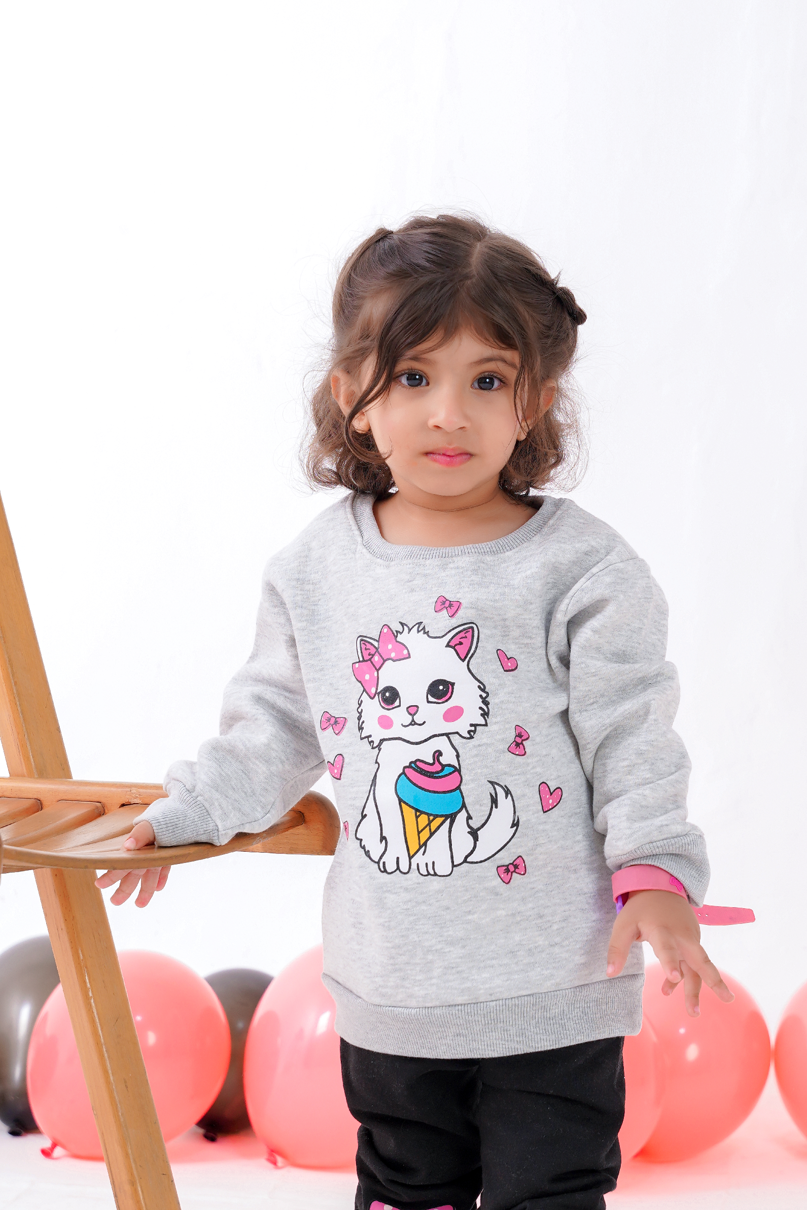 Plush - Fleece Shirt & Trouser - Cat in Grey Contrast