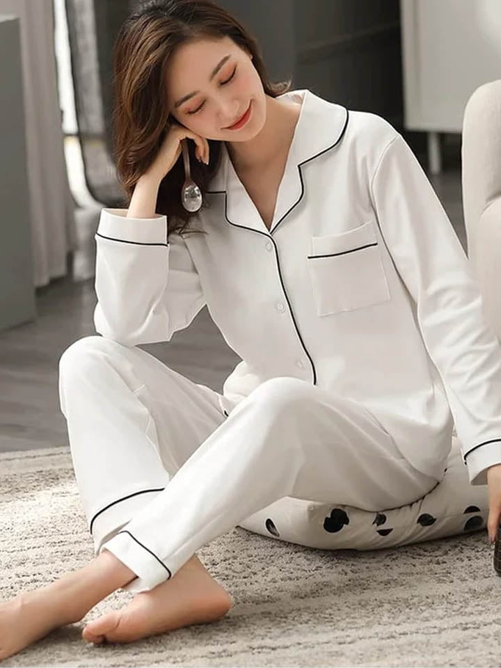 Trouser In Pakistan Ladies Night Dress SILK NIGHT SUIT WHITE –