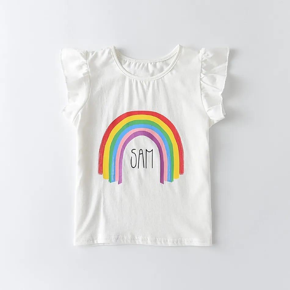 PLUSH-Rainbow Tee-WHITE