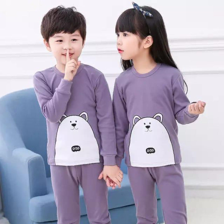 Plush Night Suit - PJ Set Purple Cat
