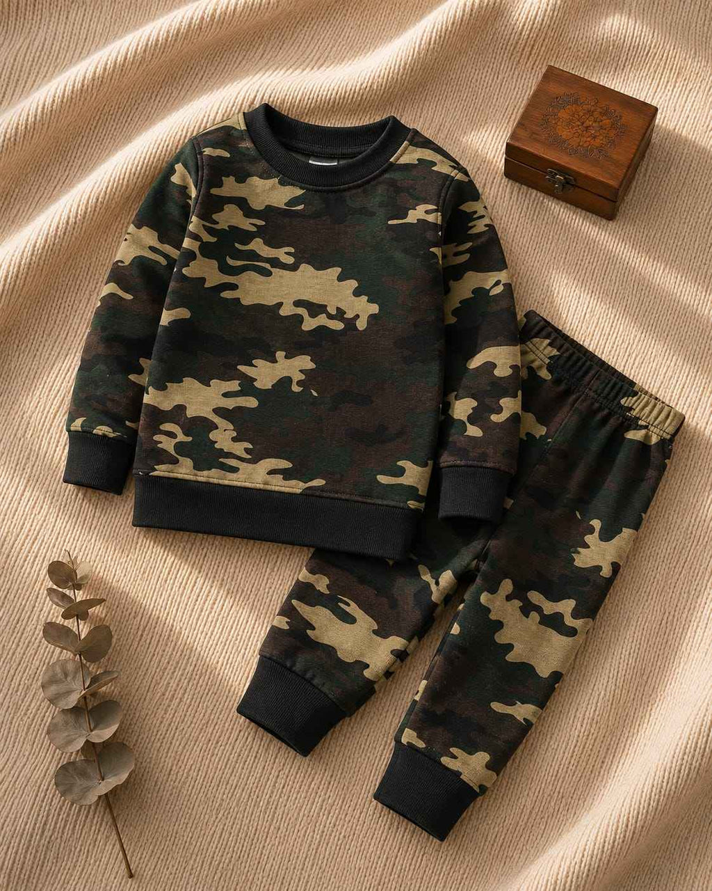 Plush -  Fleece Shirt & Trouser - Camouflage Green