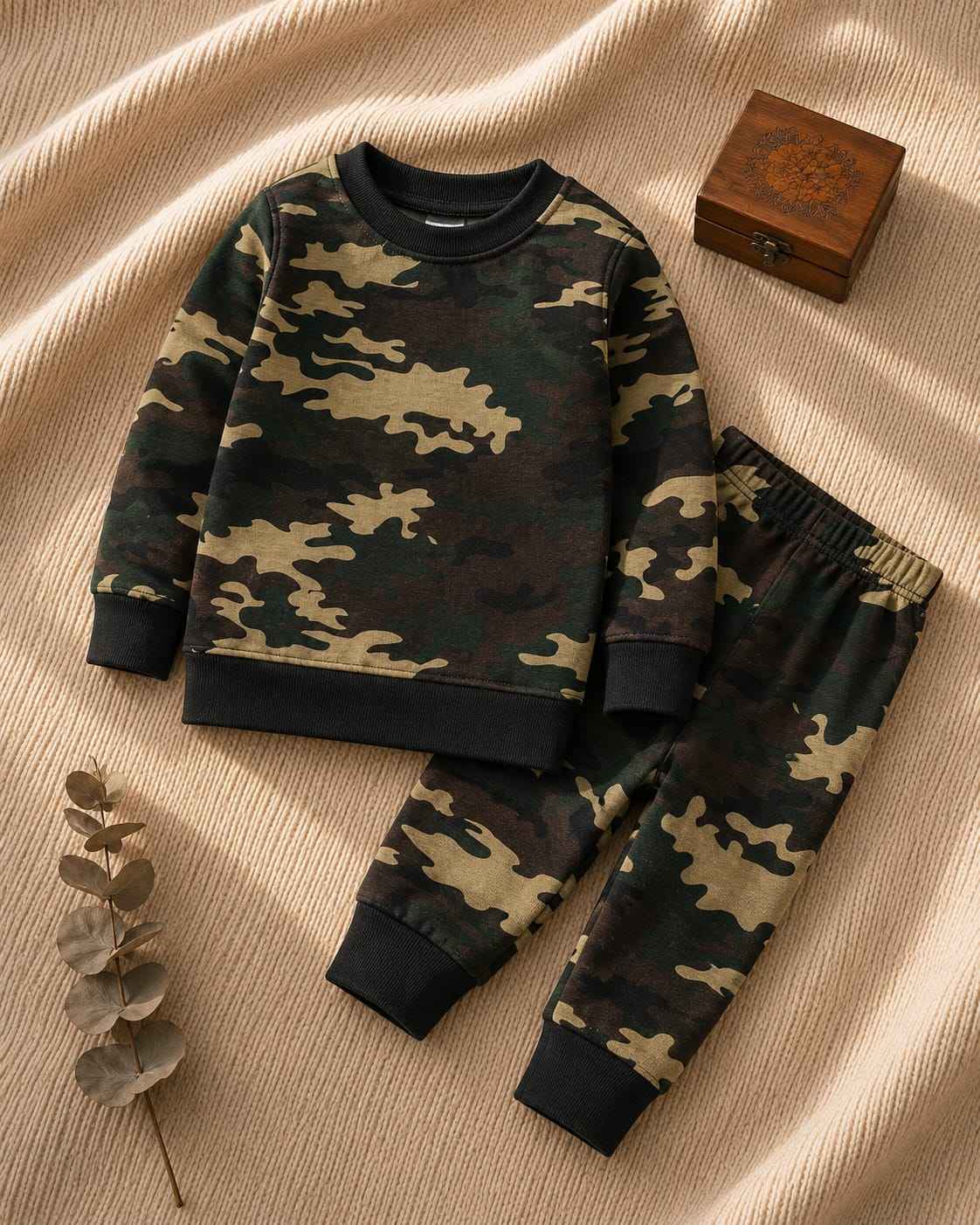 Plush -  Fleece Shirt & Trouser - Camouflage Green