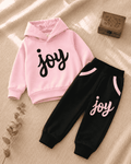 Plush - Hoodied Fleece Shirt & Trouser - Joy in Pink Contrast