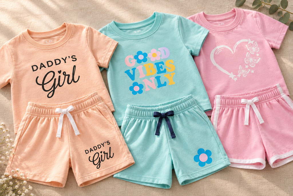 Kids Pastel Printed Co-Ord Set Pack of 3