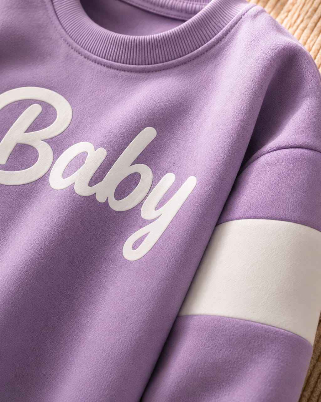 Plush  Fleece Shirt & Trouser - Baby in Purple
