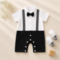 Baby Boy Black Suspender Romper with Bow Tie | Nifty Pakistan