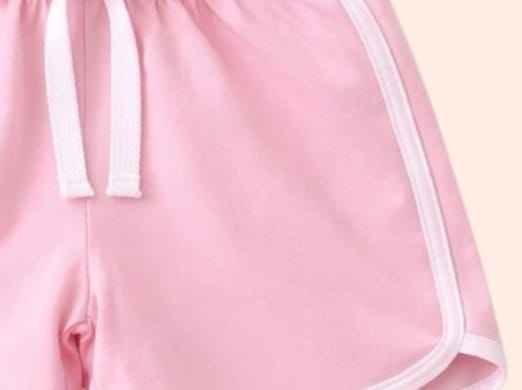 Pink girls outfit set with butterfly heart graphic t-shirt and matching shorts